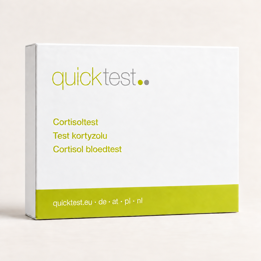 Quicktest Kortisoltest – förpackning för labbtest hemma