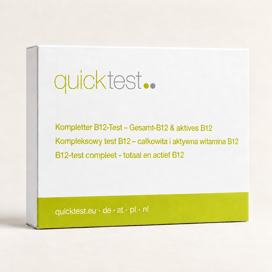B12-test Komplett – totalt & aktivt B12 – förpackning för DE, AT, PL och NL