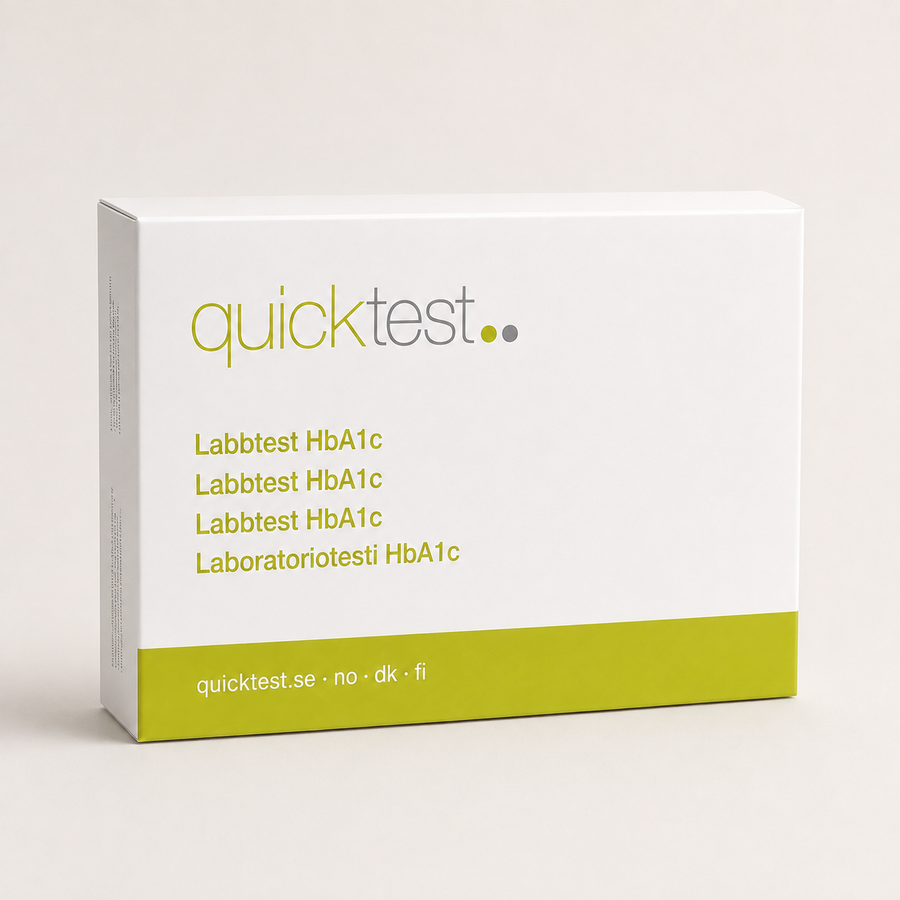 Test HbA1c – glycémie à long terme – Test de laboratoire Quicktest, emballage