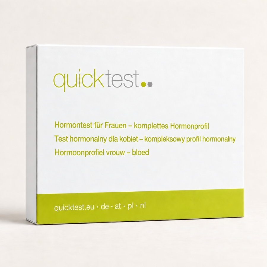Hormontest för kvinnor – Komplett hormonprofil – förpackning för DE, AT, PL och NL