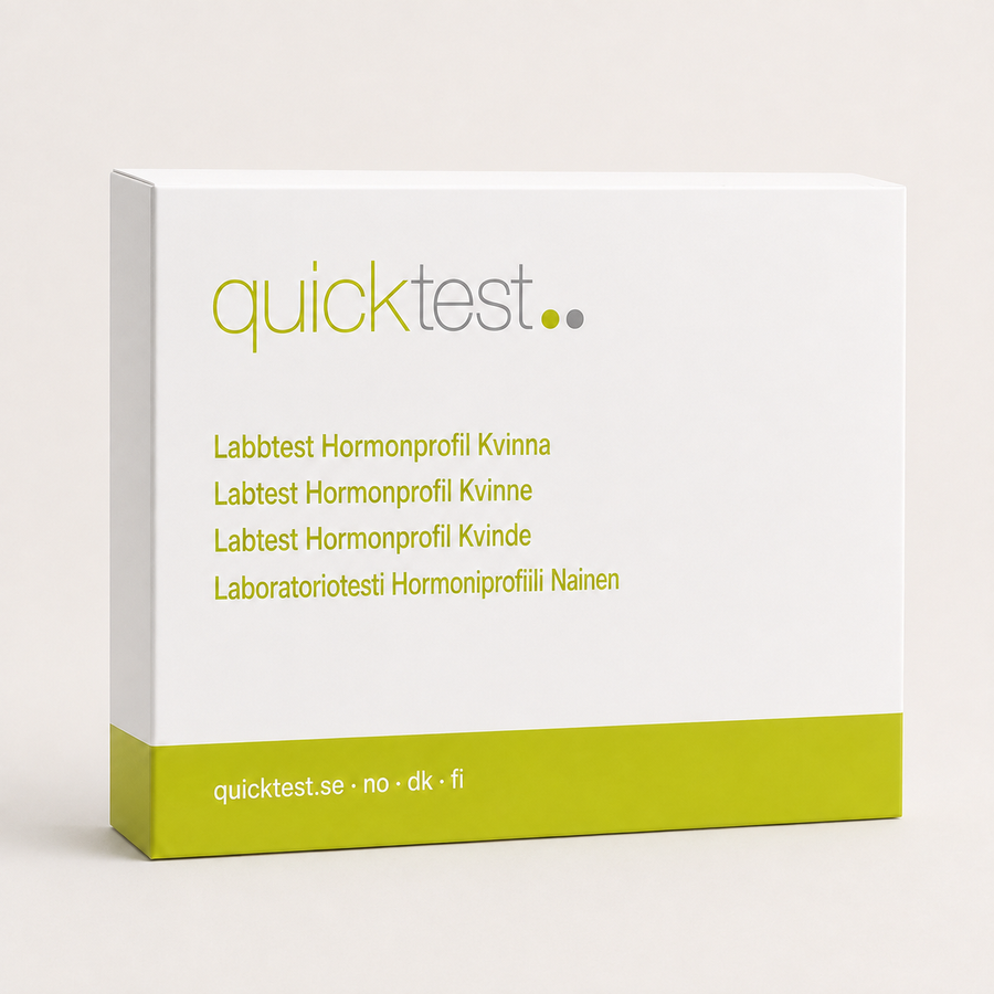 Test hormonal pour femmes – Profil hormonal complet – Test de laboratoire Quicktest, Emballage
