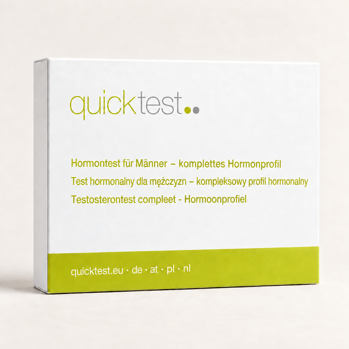 Quicktest Hormontest för män – Komplett hormonprofil – förpackning för labbtest hemma