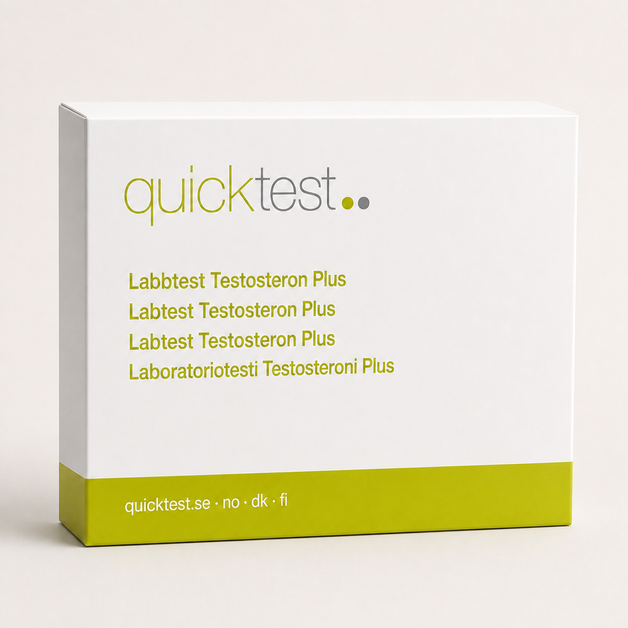 Test de testostérone grand format – Test de laboratoire Quicktest, emballage