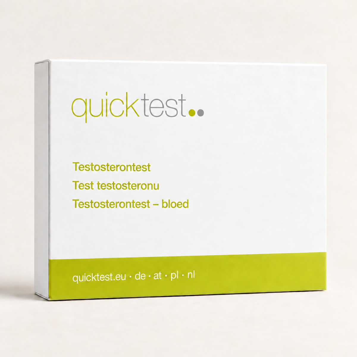 Quicktest Testosterontest – förpackning för labbtest hemma