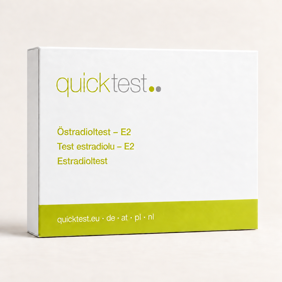 Östradioltest – E2 – förpackning för DE, AT, PL och NL