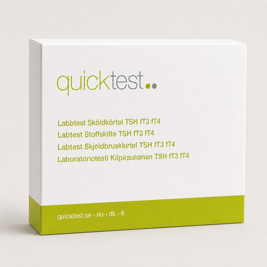 Test thyroïdien (TSH, T3 libre et T4 libre) – Test Quicktest, conditionnement