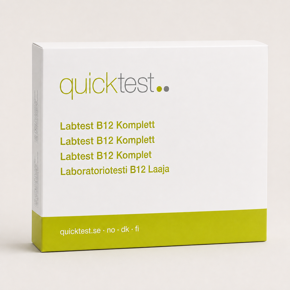 Kompletní test B12 – Celkový a aktivní B12 – laboratorní test Quicktest, balení