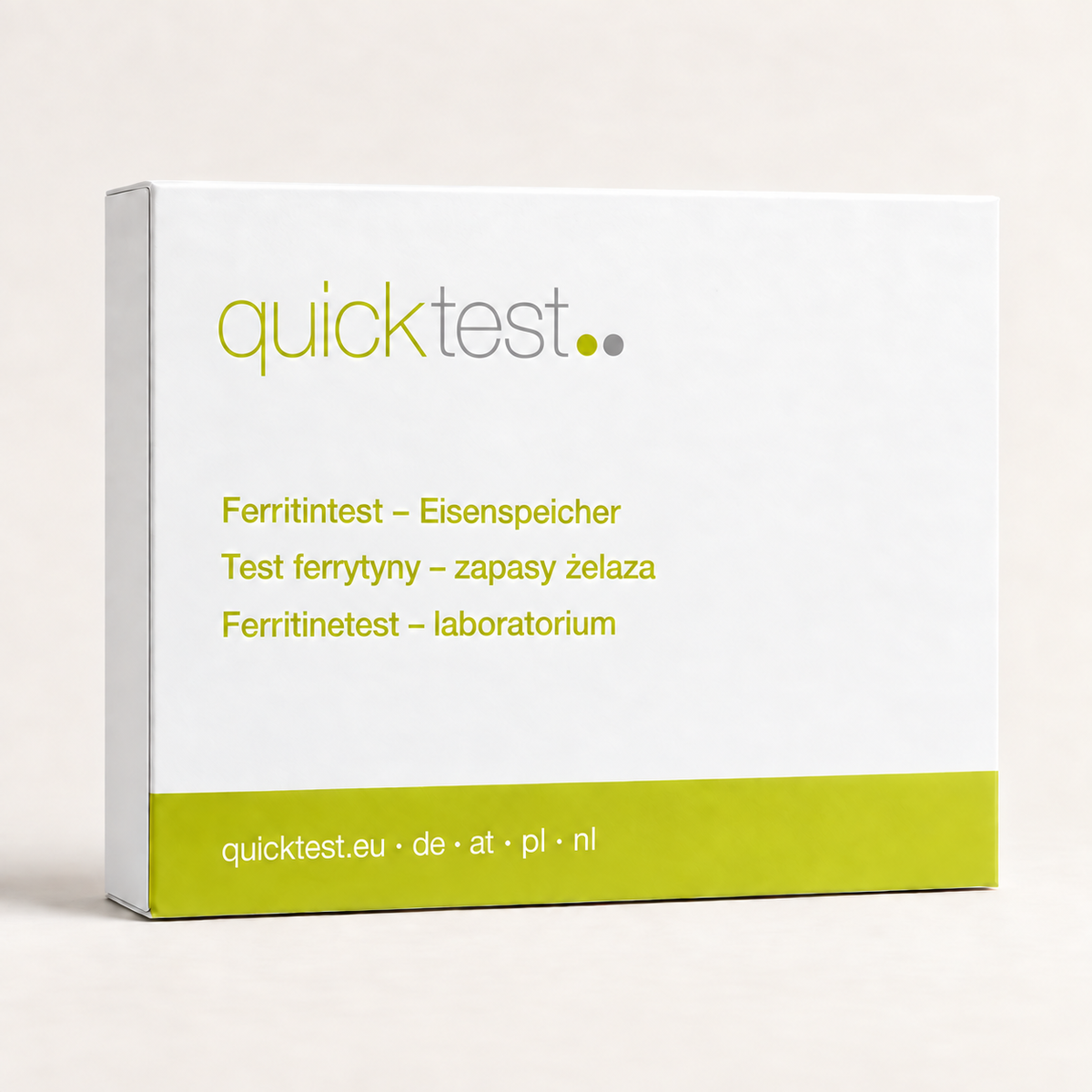 Quicktest Ferritintest – järndepå – förpackning för labbtest hemma