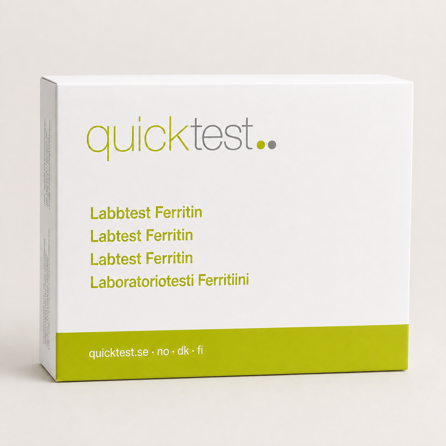 Test de ferritine – réserve de fer – Test de laboratoire Quicktest, emballage