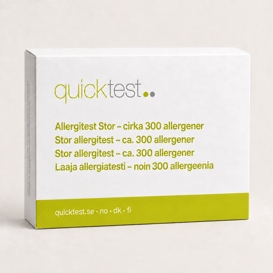 Quicktest Allergy Test Large – laboratorní test ALEX3 na přibližně 300 alergenů pro domácí laboratoř