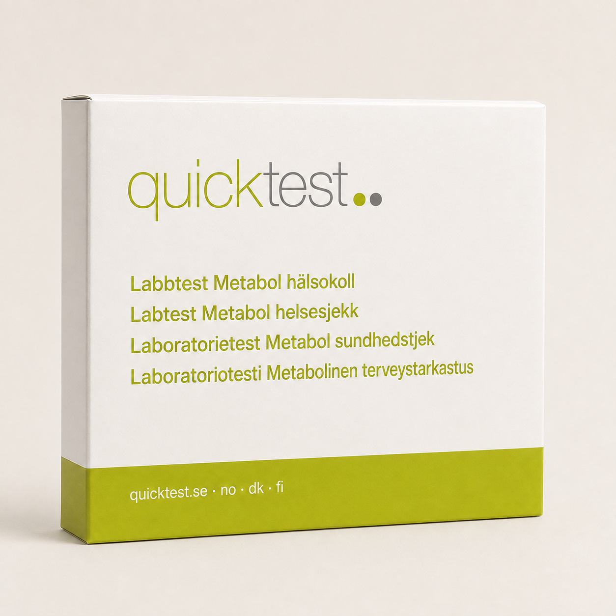 Metabolinen terveystarkastus - Quicktest laboratoriotesti, pakkaus