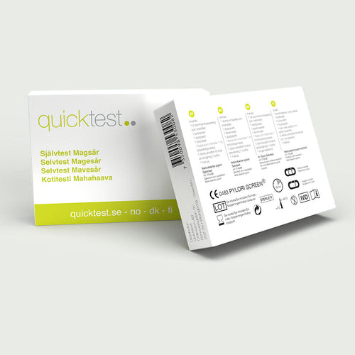 Magsårstest – Självtest i 3-i-1 Paket – Allergi, gluten & magsår från Quicktest