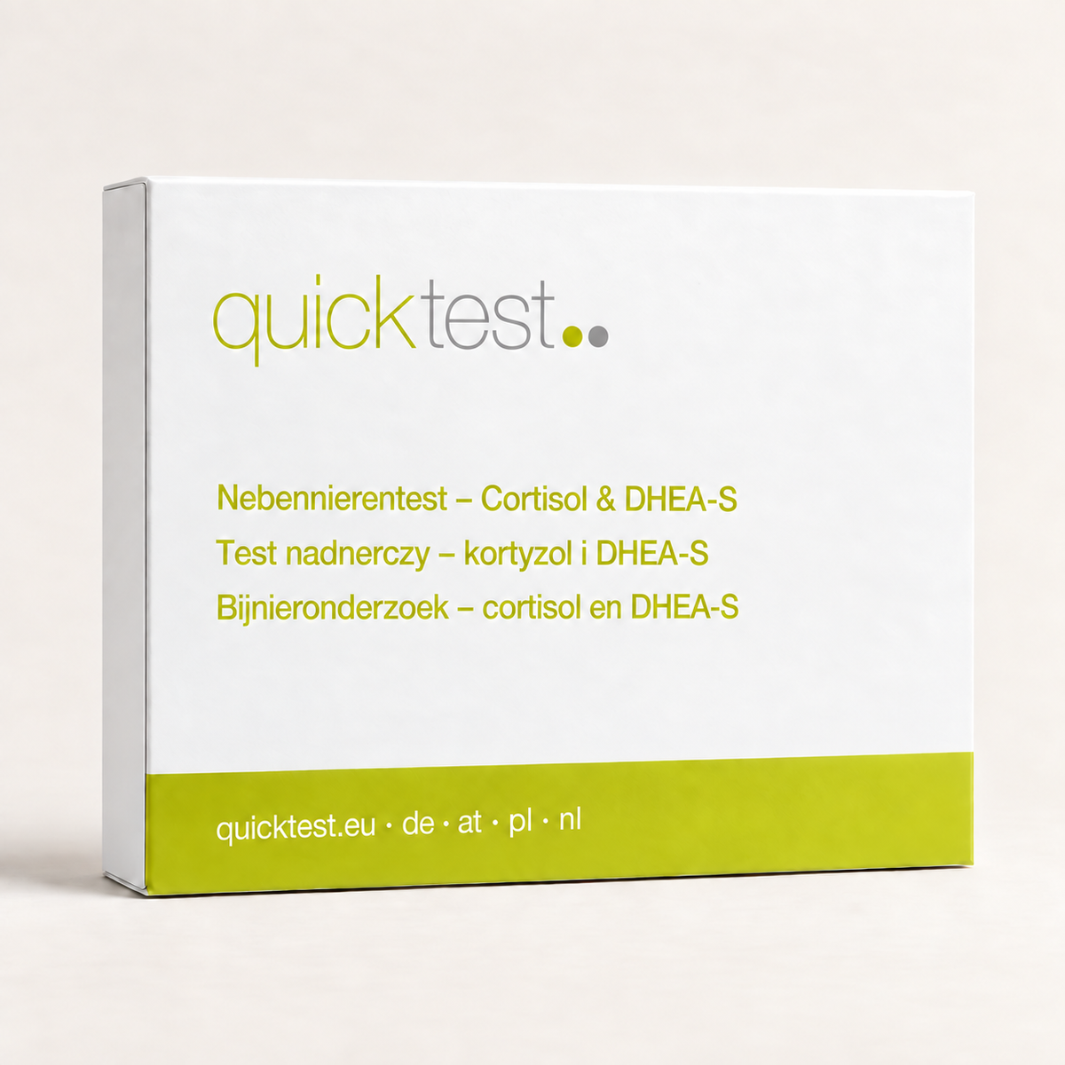 Quicktest Binjuretest – Kortisol & DHEA-S – förpackning för labbtest hemma