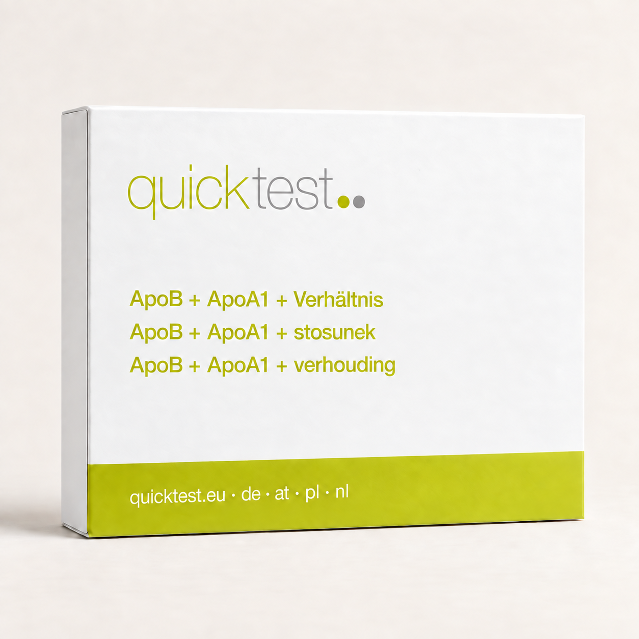 Quicktest ApoB + ApoA1 + kvot – förpackning för labbtest hemma