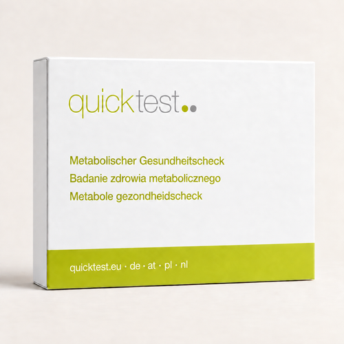Quicktest Metabol hälsokoll – förpackning för labbtest hemma